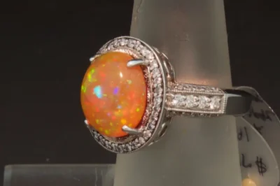 Cabochon Fire Opal Ring